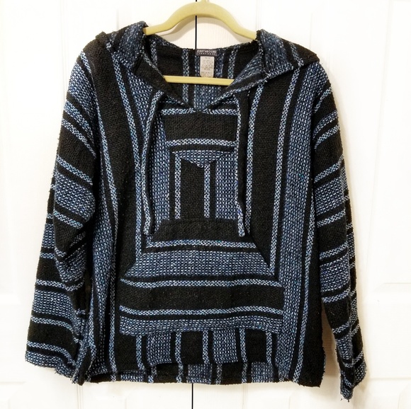 EARTHBOUND Tops - Earthbound hippie hoodie unisex blue sz medium